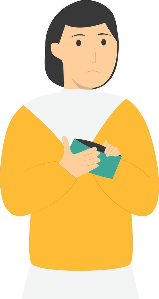 People Holding Empty Wallet vector