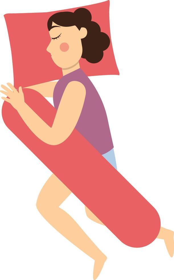 Girl Sleeping Pose Character in Cartoon Shape vector