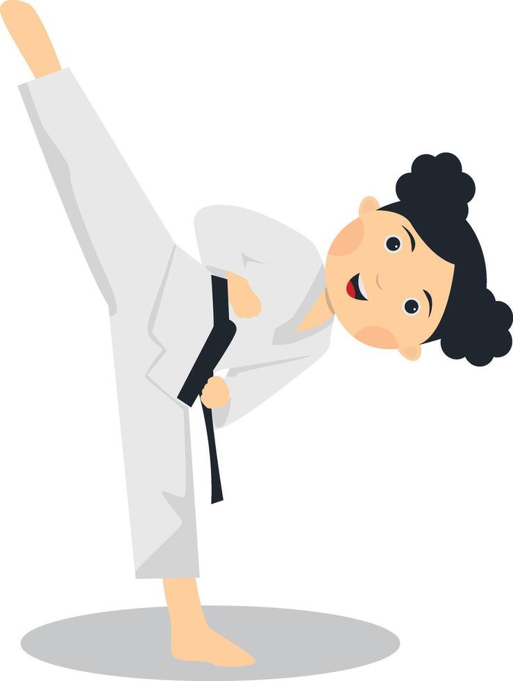 Kid Karate Cartoon Illustration vector