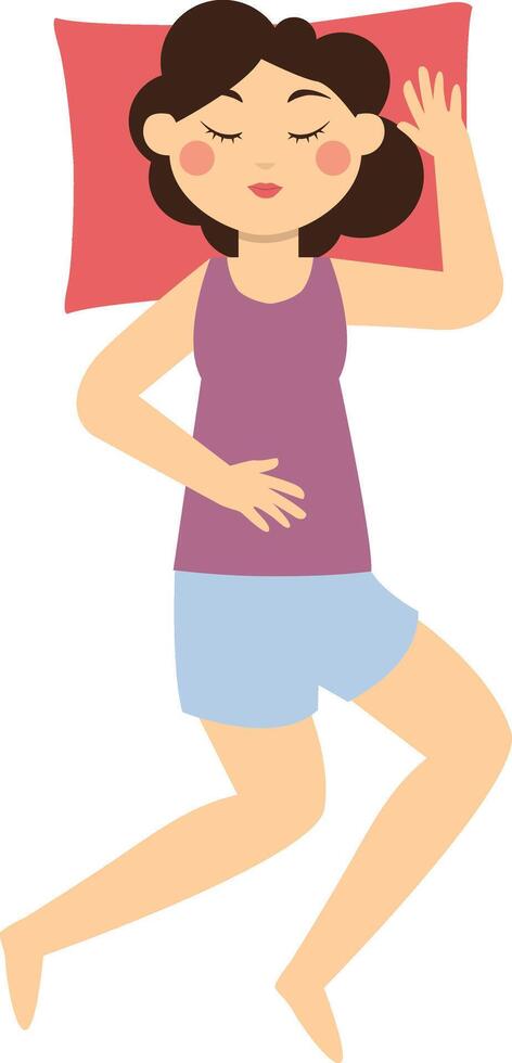 Girl Sleeping Pose Character vector