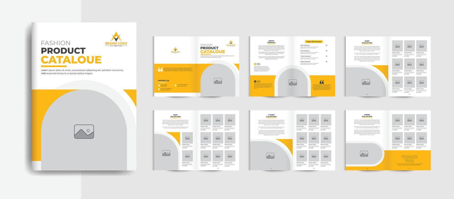 Editable fashion catalog template with a clean, professional design. vector