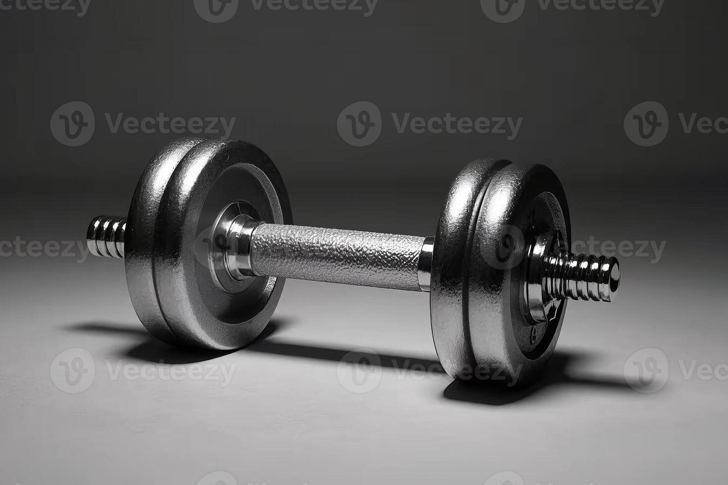 dumbbell on black background photo