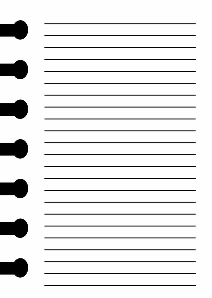 Blank Lined Paper Template for Notes and Sketching vector