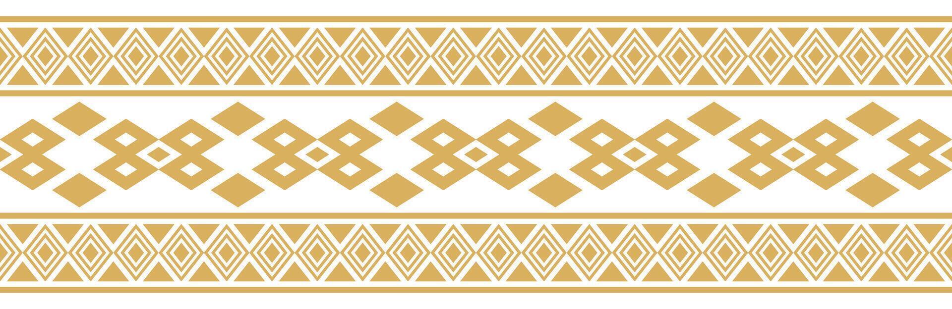 Aztec Decorative Design with Ethnic Tribal Stripe and Boho Border Style. vector