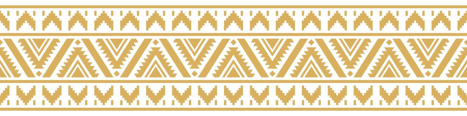 Boho Aztec Border in Ethnic Stripe Pattern with Tribal Decorative Style. vector