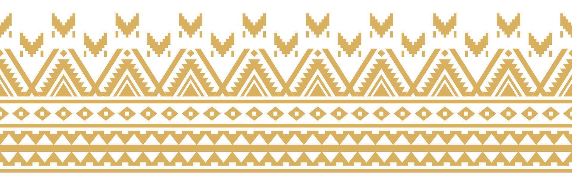 Boho Style Aztec Pattern with Decorative Tribal Stripe and Ethnic Border. vector