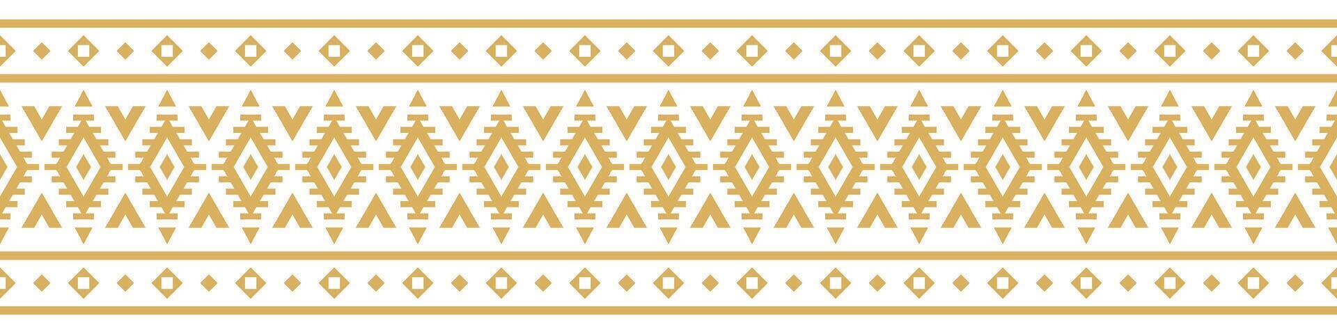 Elegant Ethnic Fabric in Navajo Tribal American Style with Aztec Border Pattern. vector