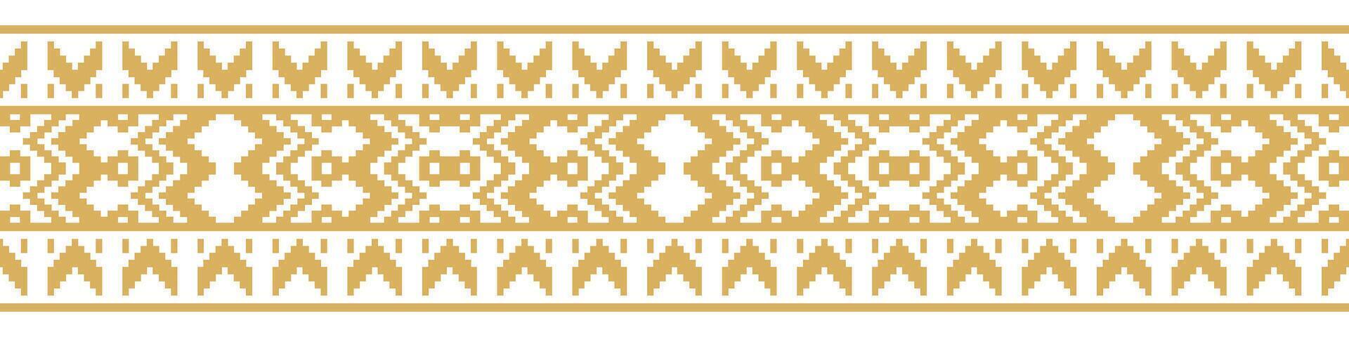 Decorative Textile Stripe with Boho Tribal Style and Ethnic Aztec Border. vector