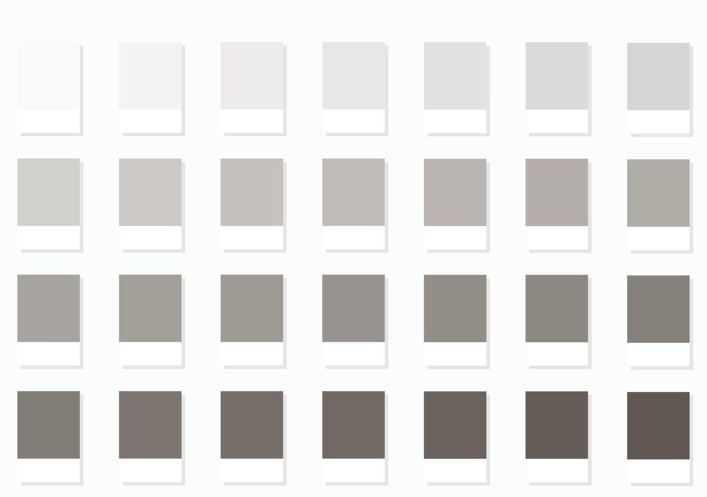 Color Palette 28 Cloud and Fog Grey Shades - 3d Light Faded White Gray to Deep Dark Black Tones, Colour Swatches, Scheme and Combinations vector