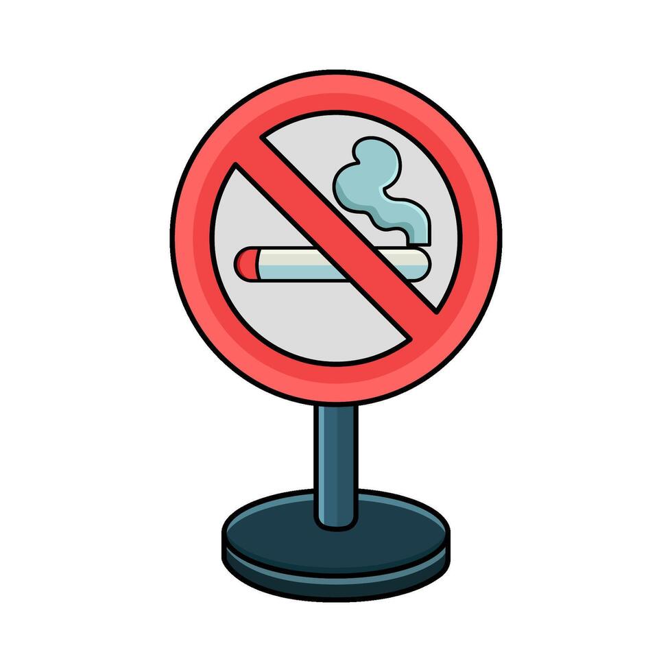 illustration of No Smoking Signboard vector