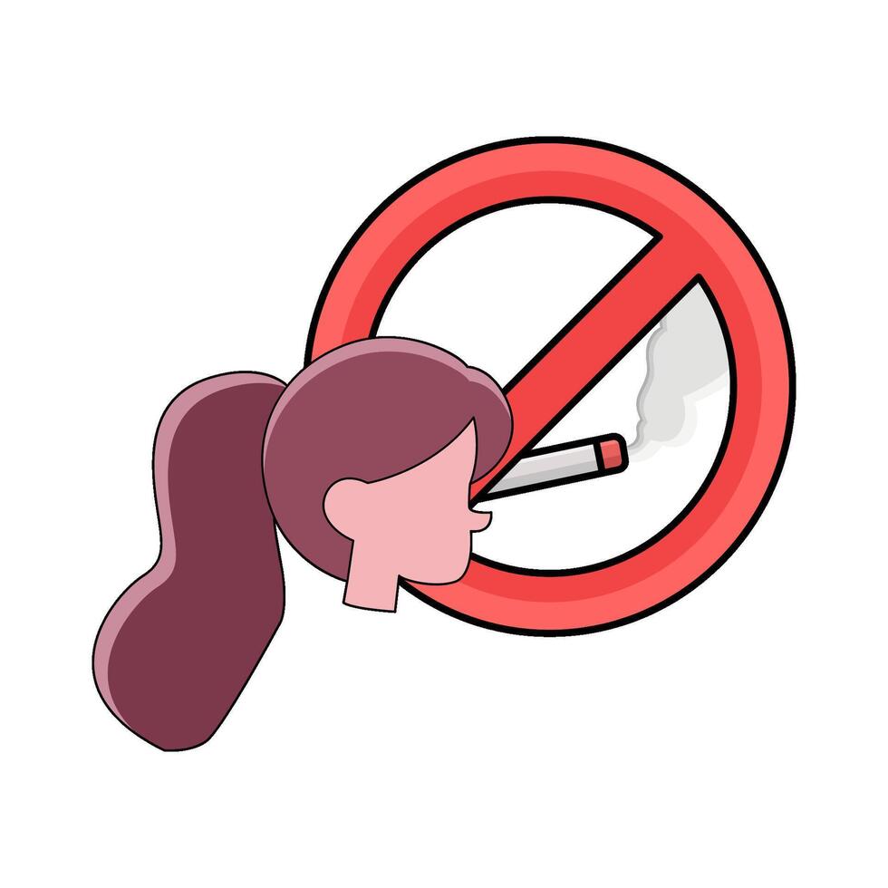 No Smoking with Woman vector