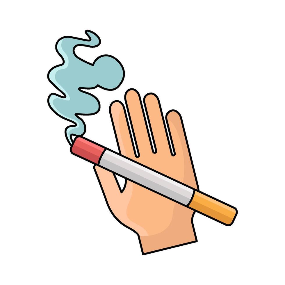 hand with cigarette vector