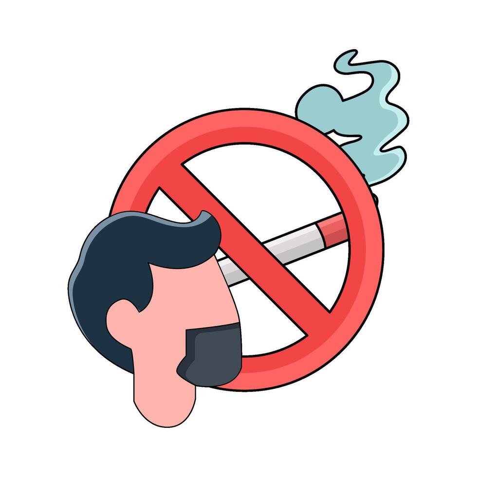 No Smoking Sign with man vector
