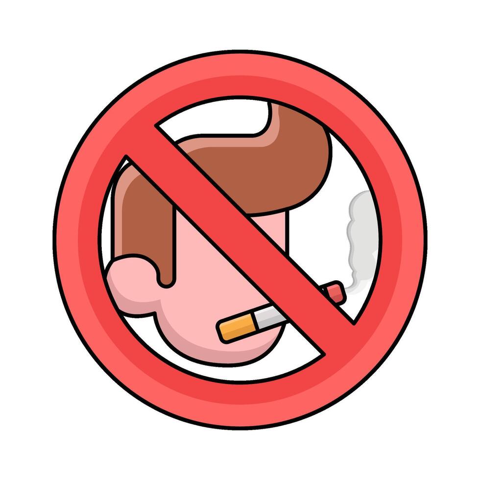 No Smoking Sign with man Smoking vector