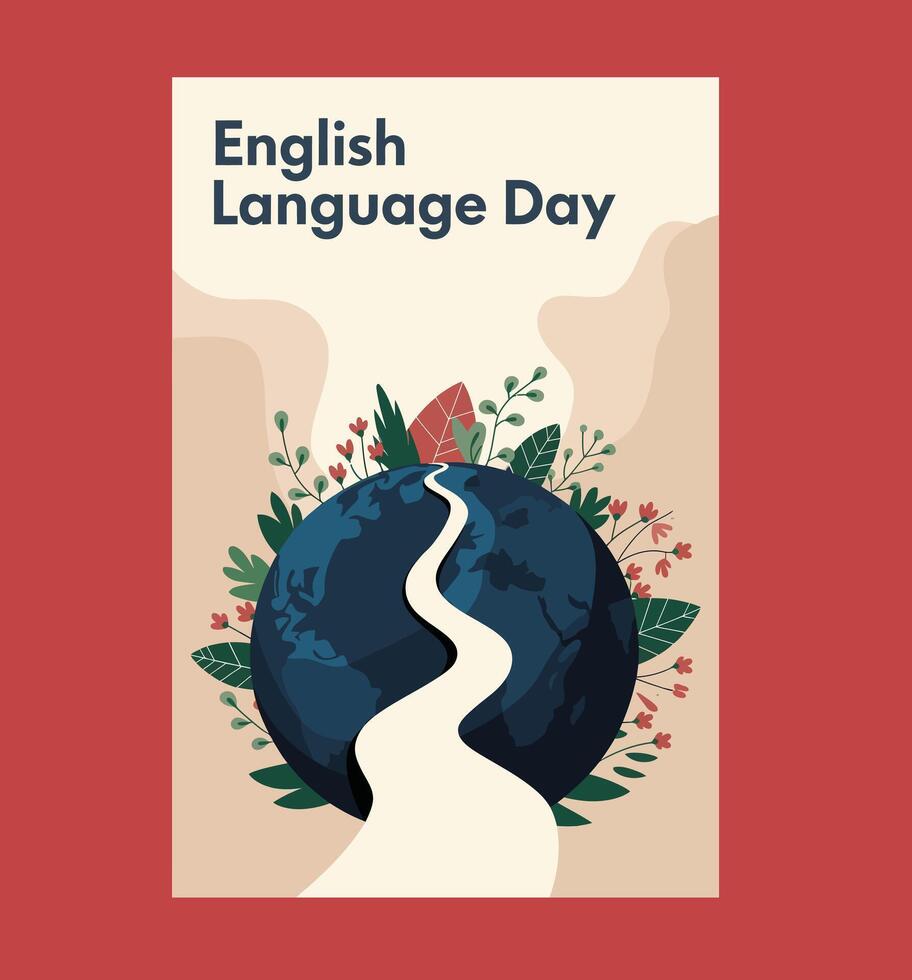 English language day poster vector