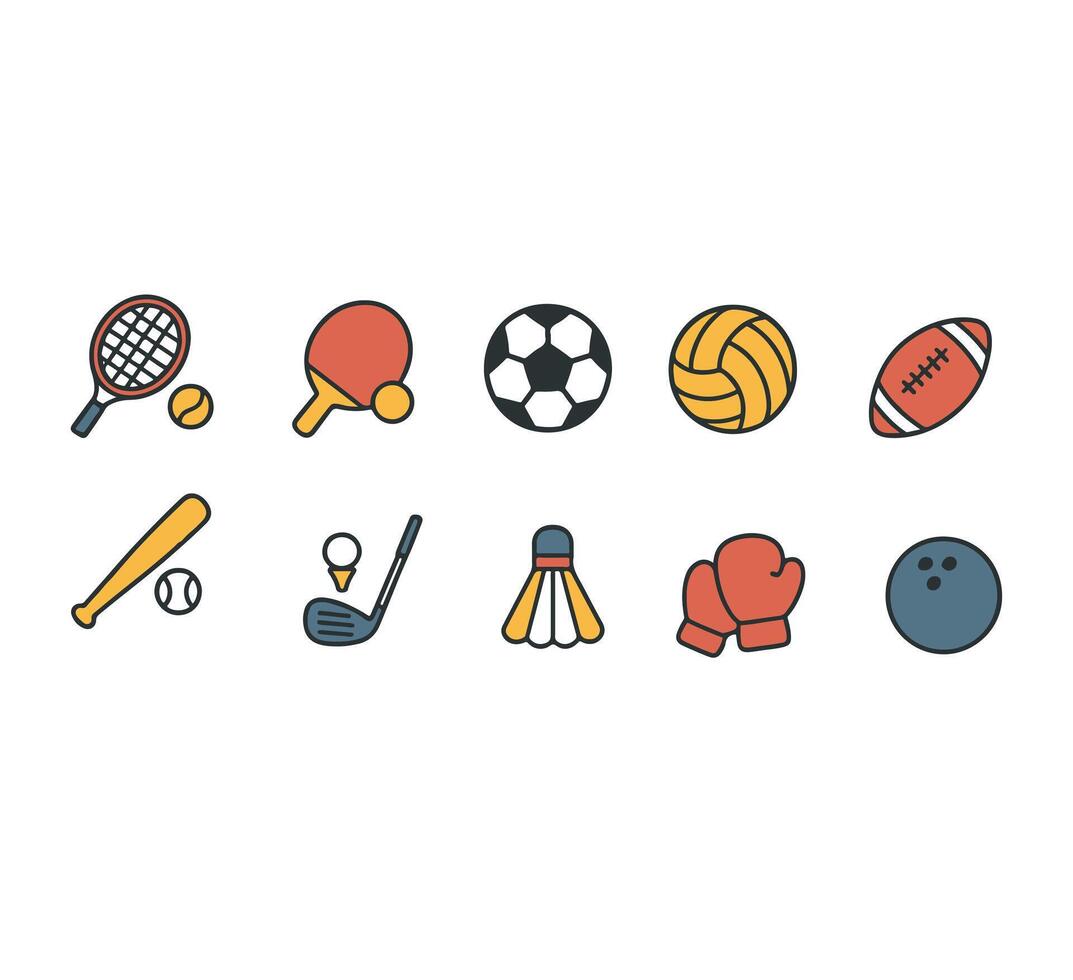 Various sports icons on a white background vector