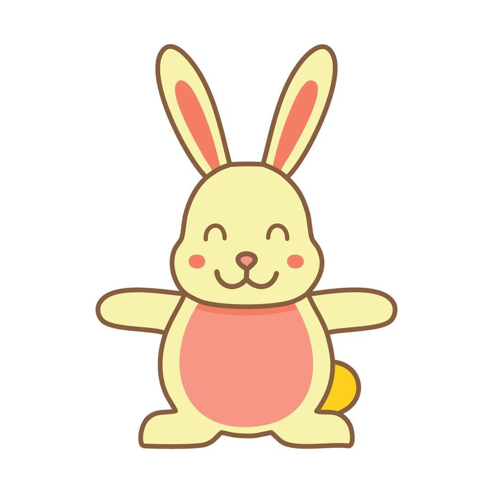 a cartoon bunny with a pink heart on its chest vector