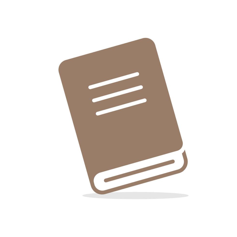 Brown book icon isolated isolated flat design. vector
