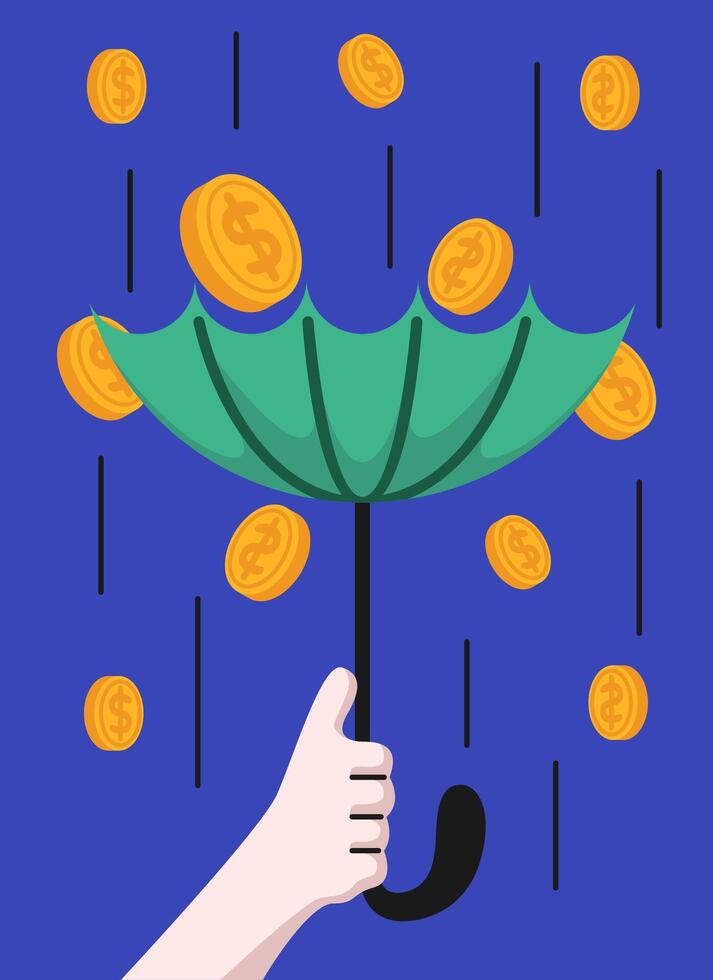 Personal Finance Save Money Rain Illustration vector