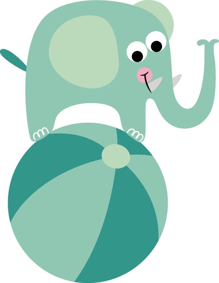 Cute circus elephant on top of a ball vector