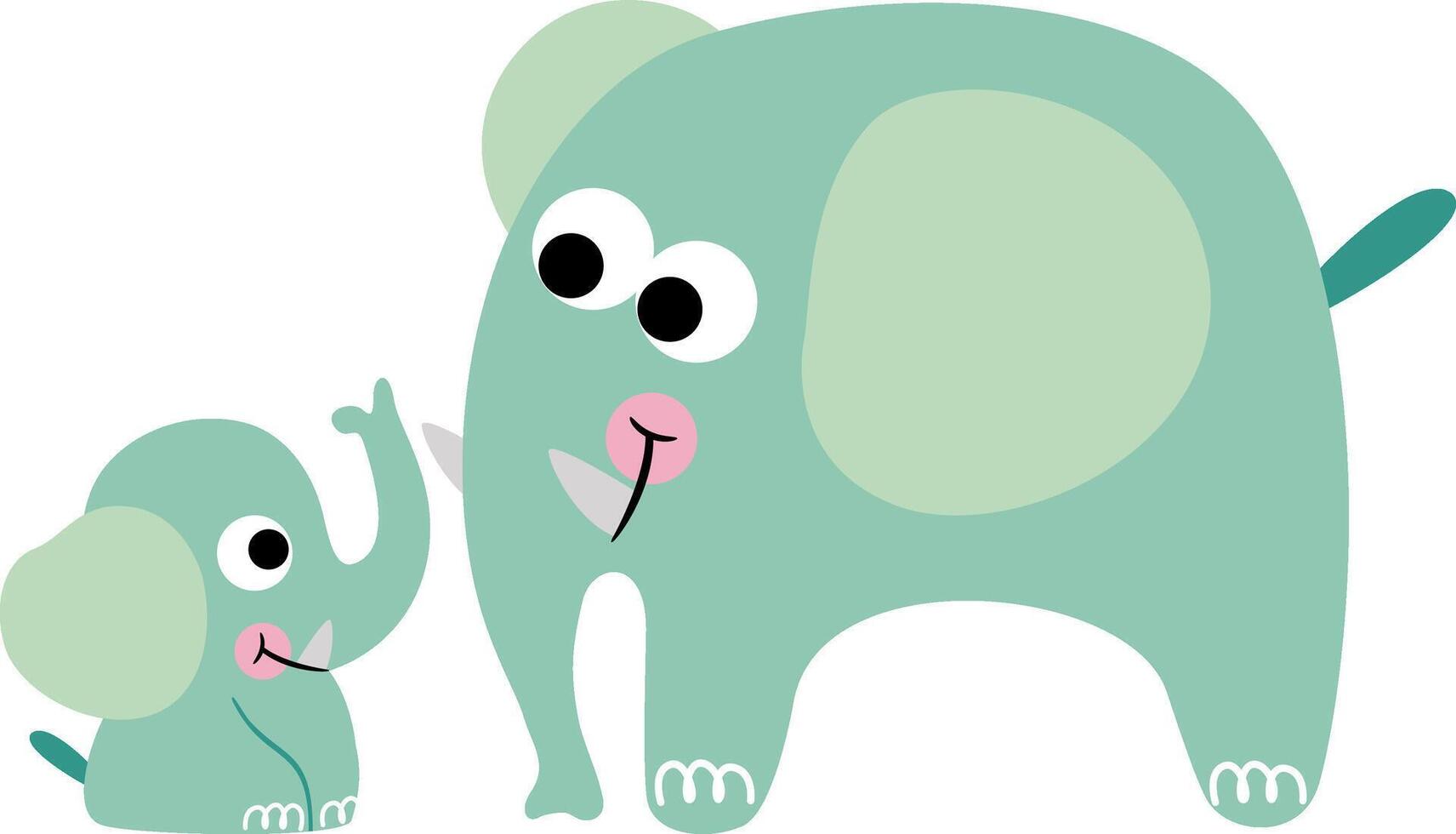 Cute elephant and the little son vector