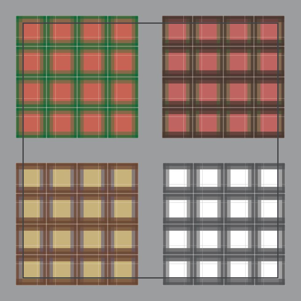 Set of checkered, tartan seamless pattern vector