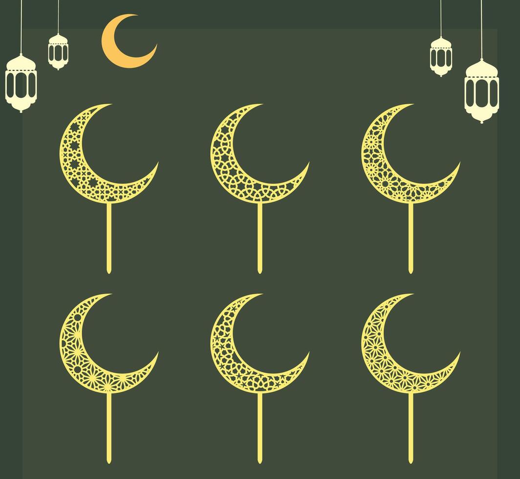 Moon charm cake topper vector
