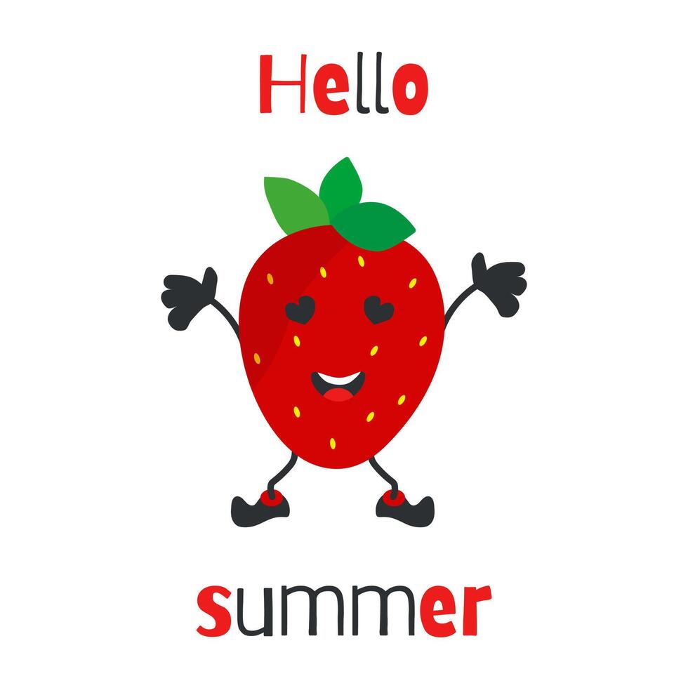 Illustration of bright fresh strawberries vector
