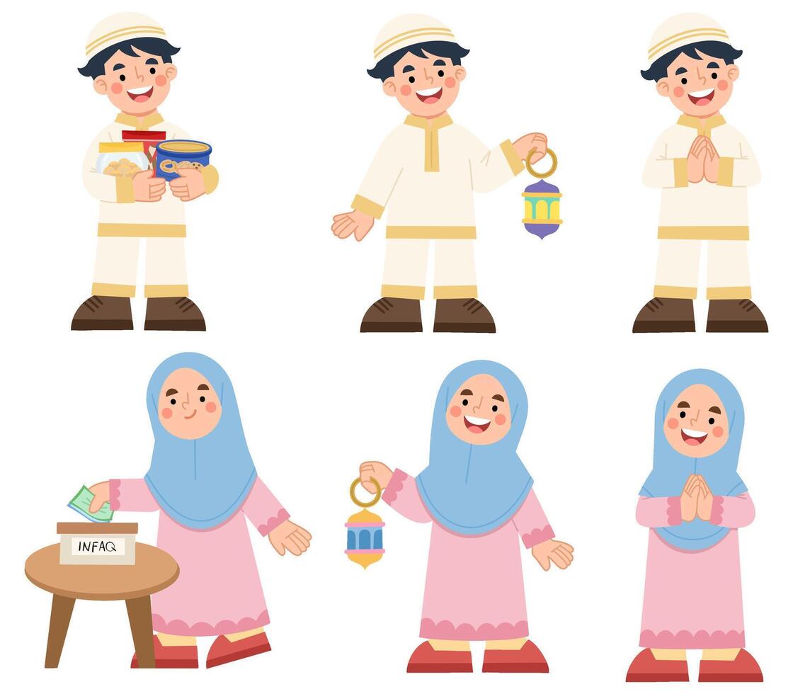 Muslim Islamic Children's Set Illustration vector