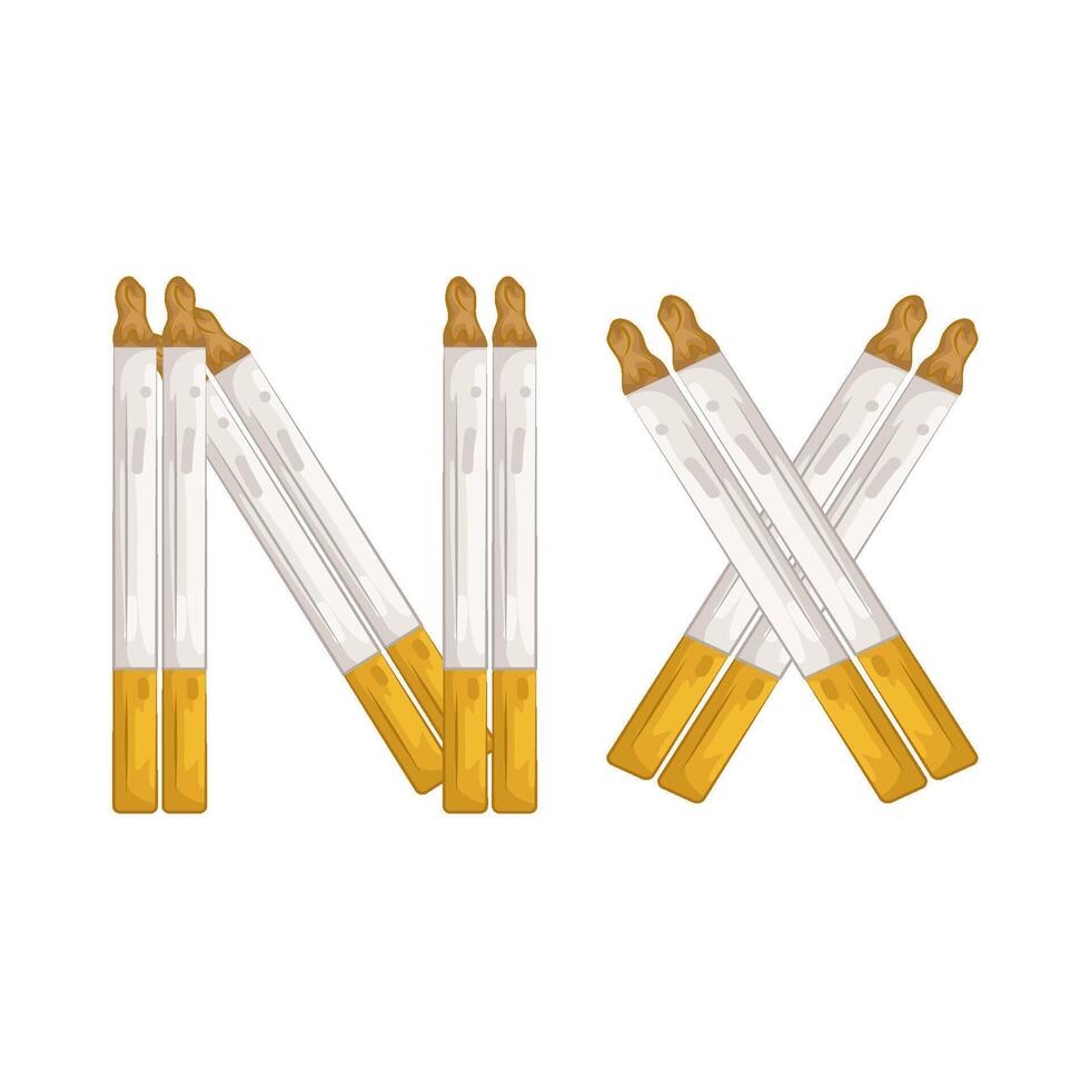 Illustration of cigarette shaped no vector