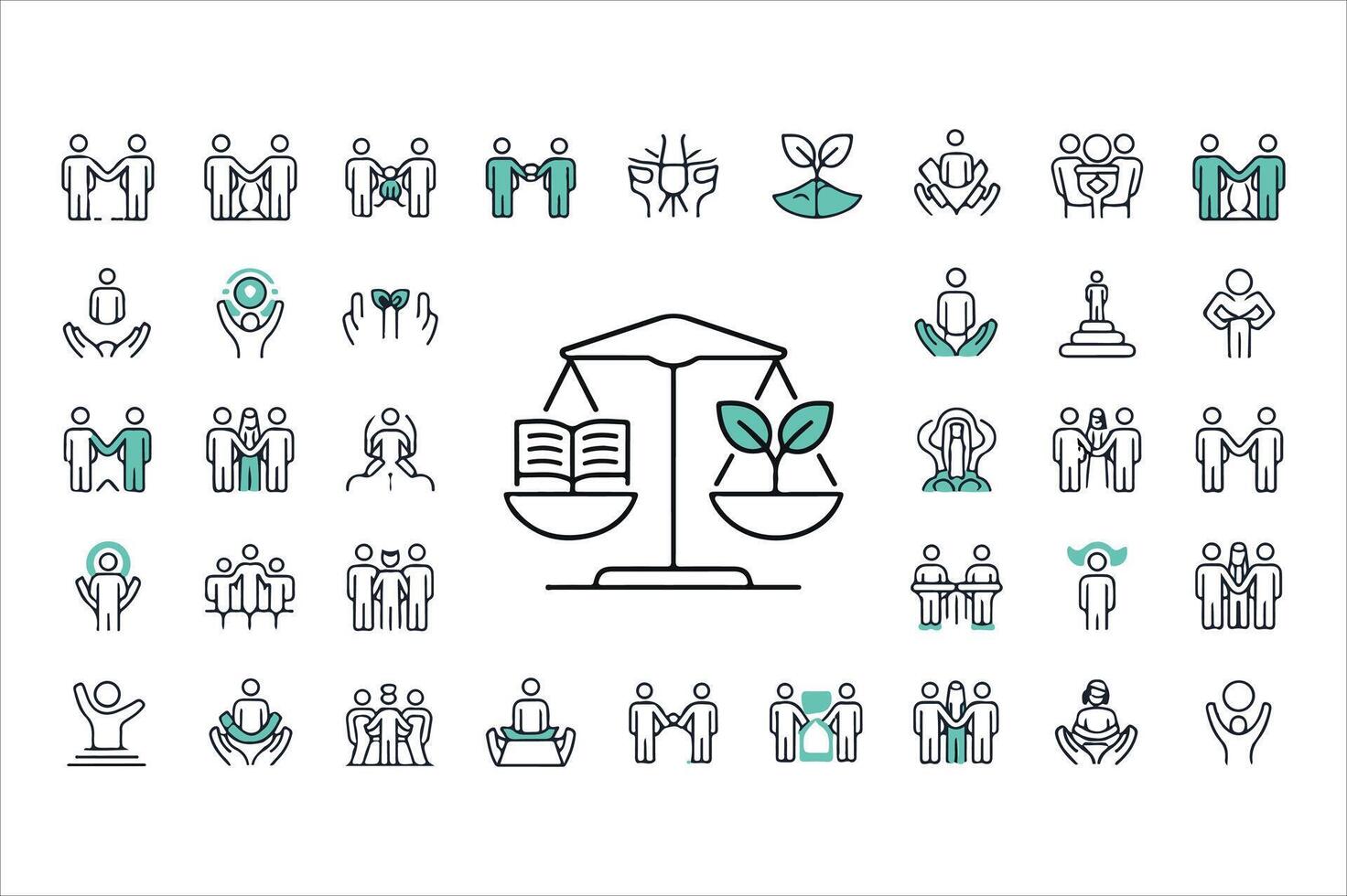 Justice, Equity, and Equality Symbol Set vector