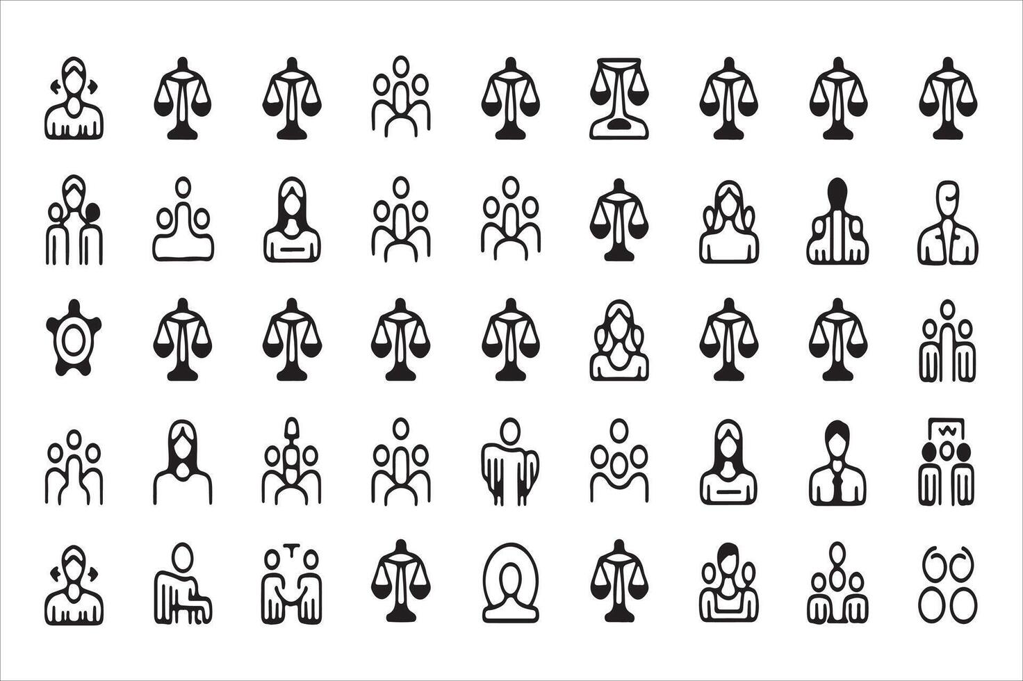 Modern Equality and Equity Concept Icons vector