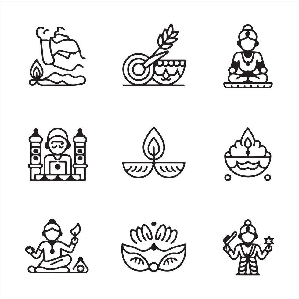 Yoga icons set illustration design symbol vector