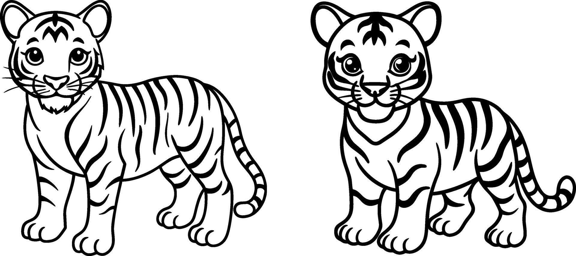 Illustration of a tiger cub vector