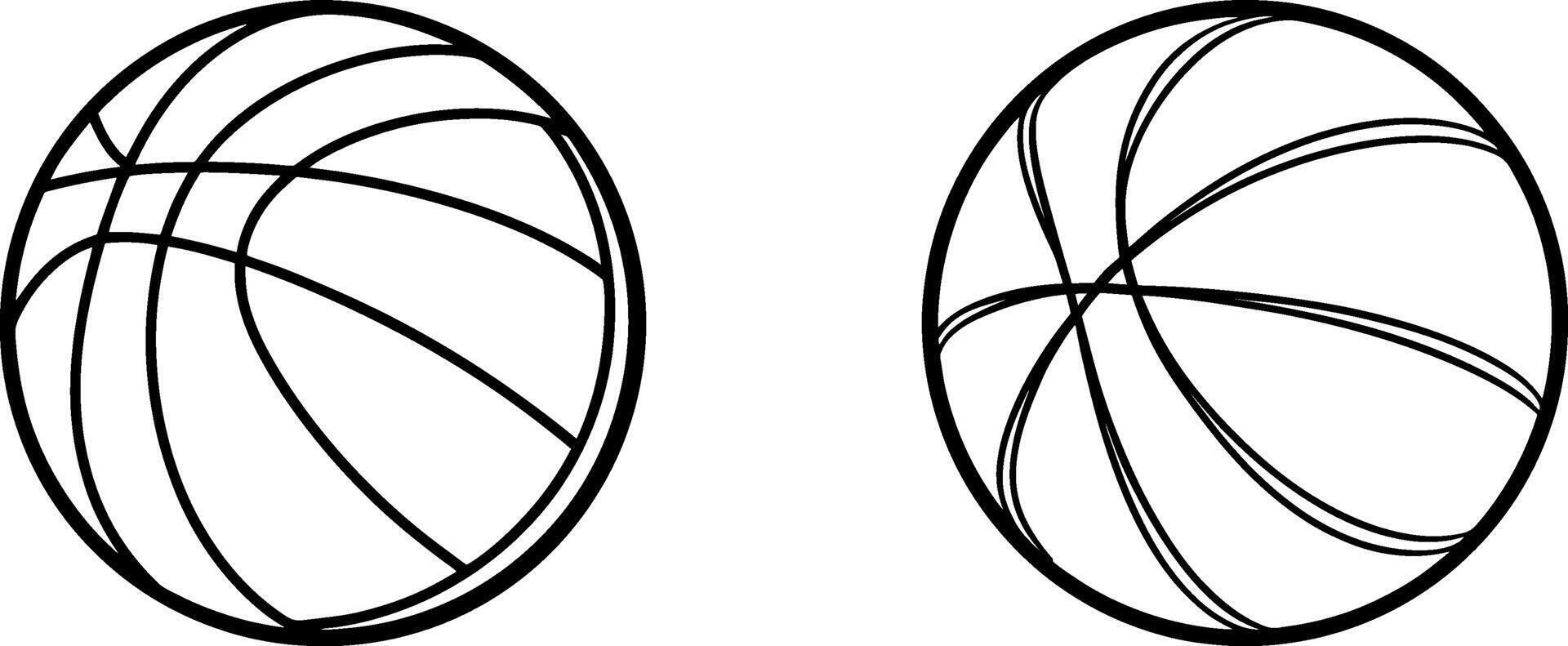black and white basketball illustrator vector