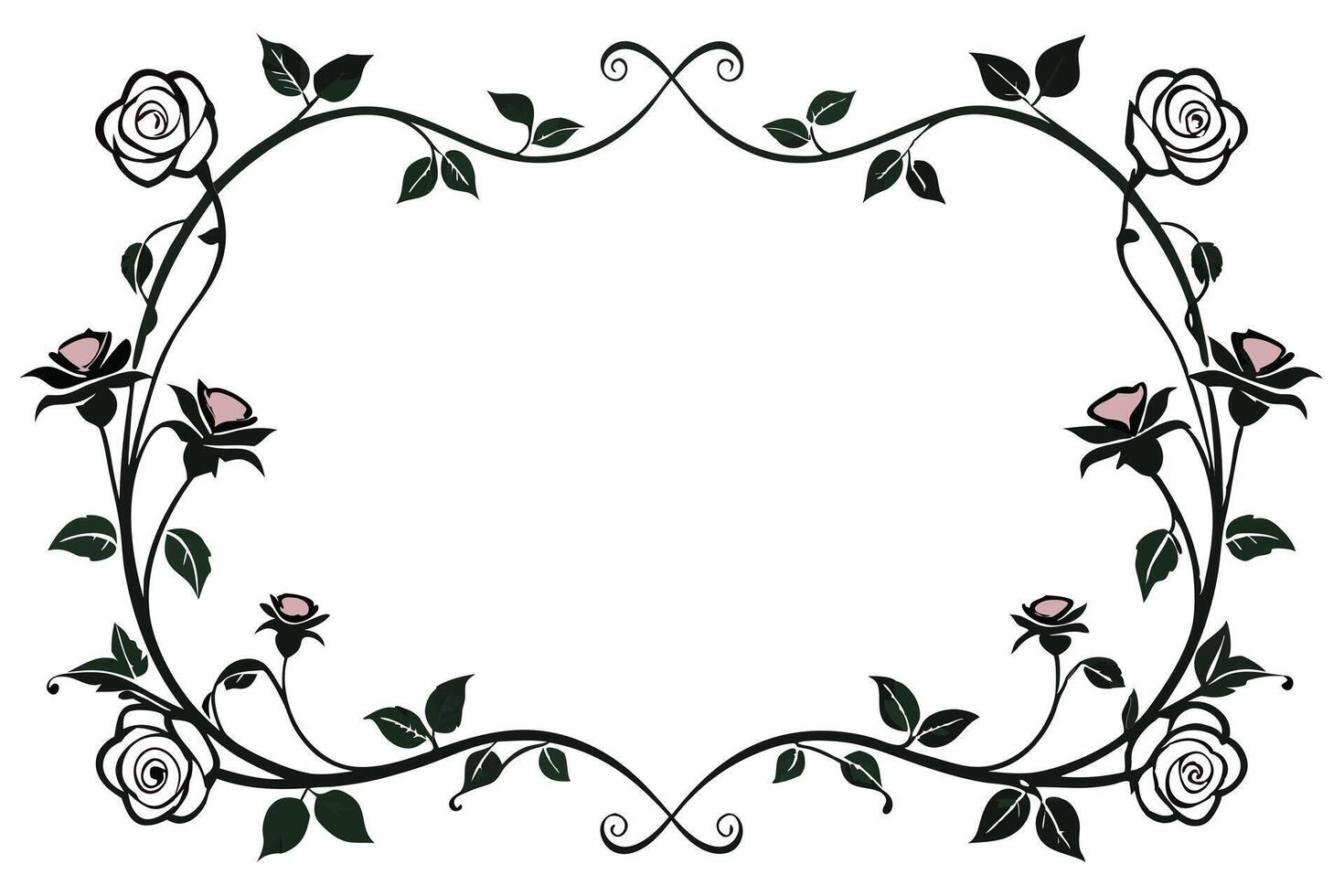 Elegant Rose Vine Border Design for Graphic Projects vector