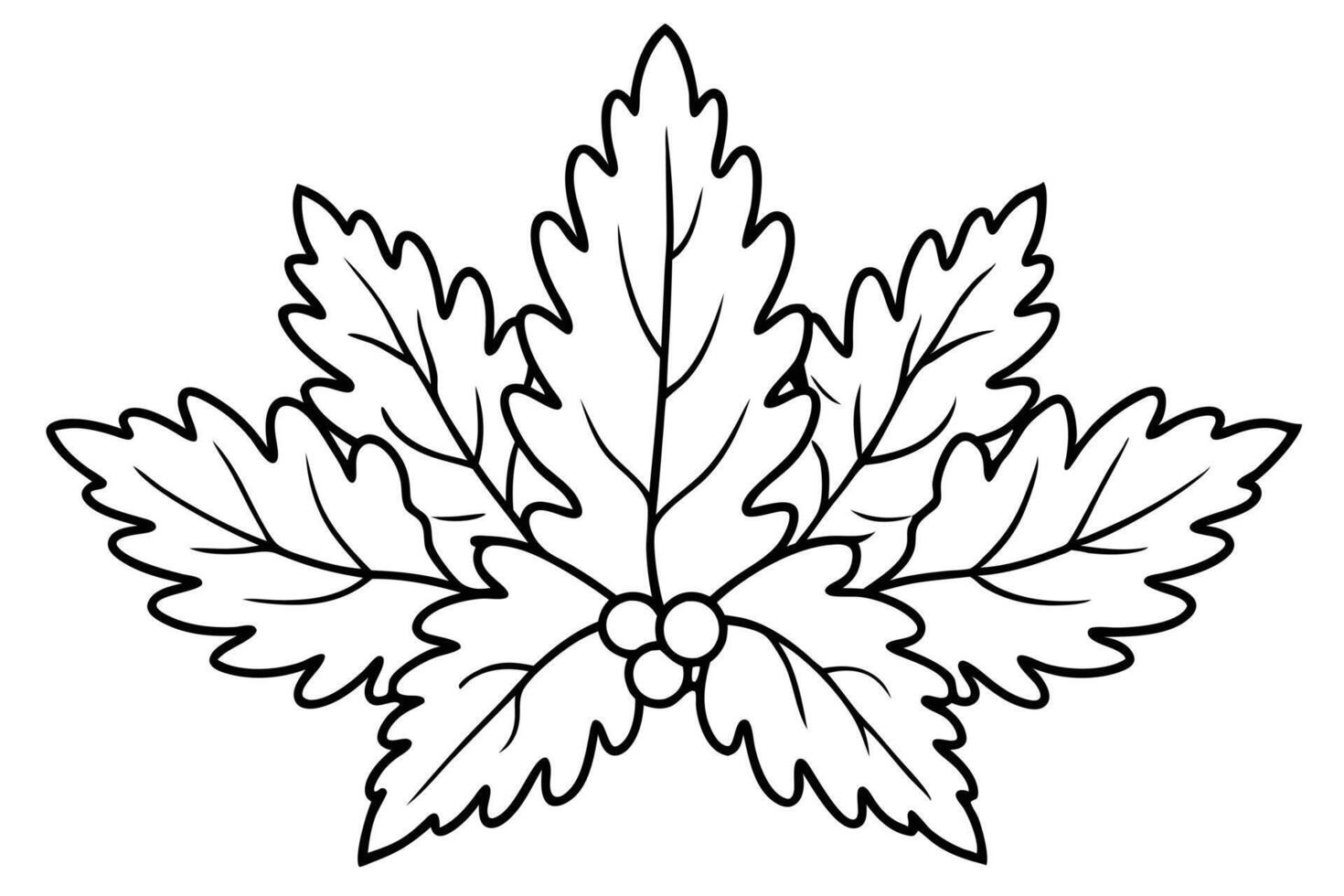 Detailed Line Drawing of a Plant Branch with Leaves vector