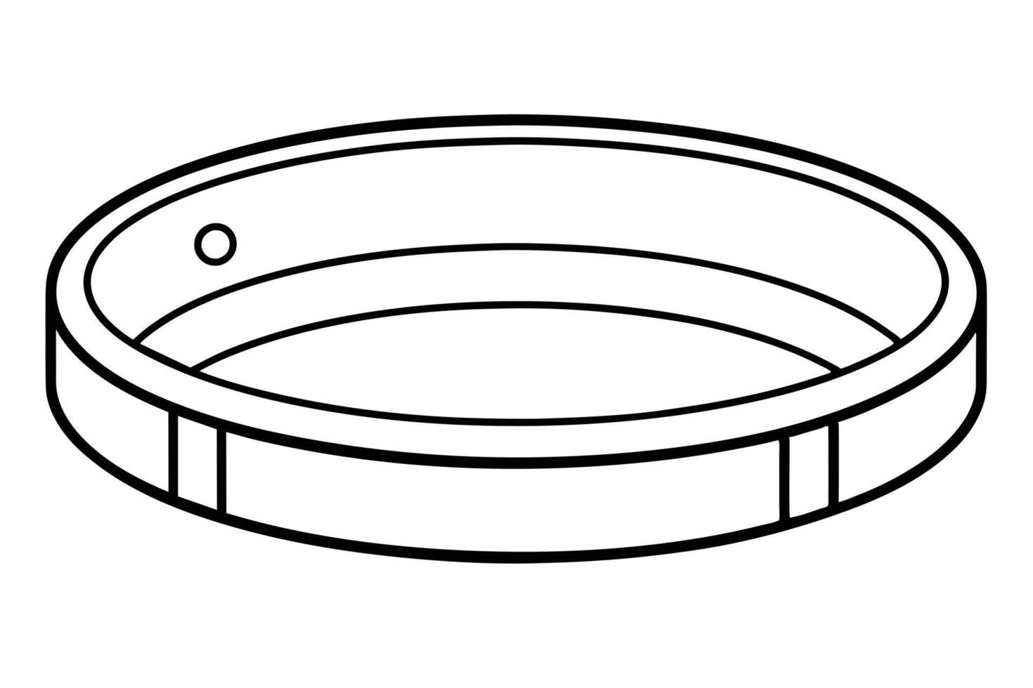 Round inflatable pool diagram for easy assembly. vector