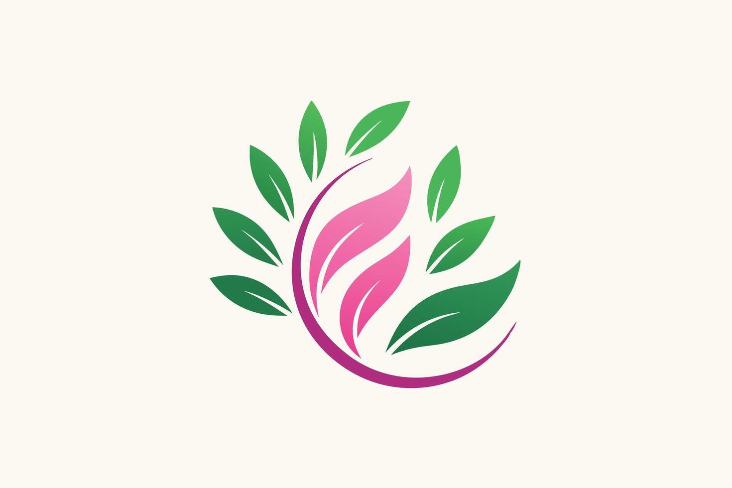A floral design with leaves in soft colors. vector