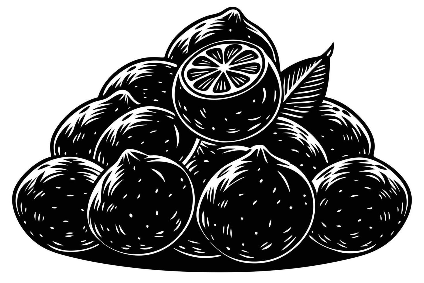 illustration of a platter of fruits, perfect for food-themed design. vector