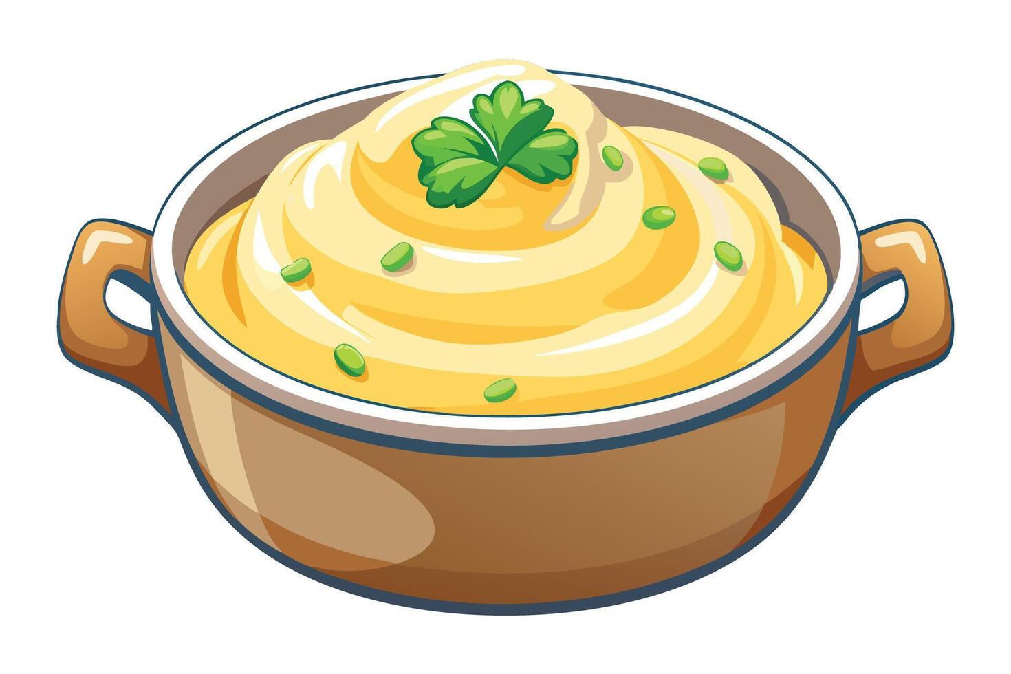 Delicious Creamy Mashed Potatoes in a Pot vector
