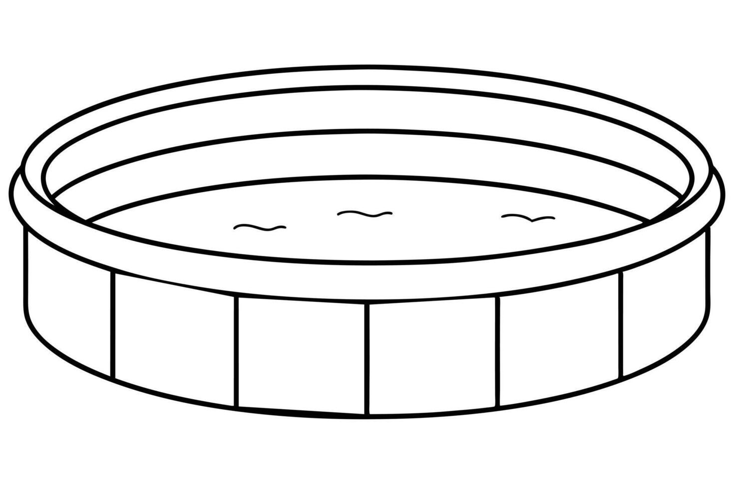 A inflatable pool diagram for easy assembly. vector