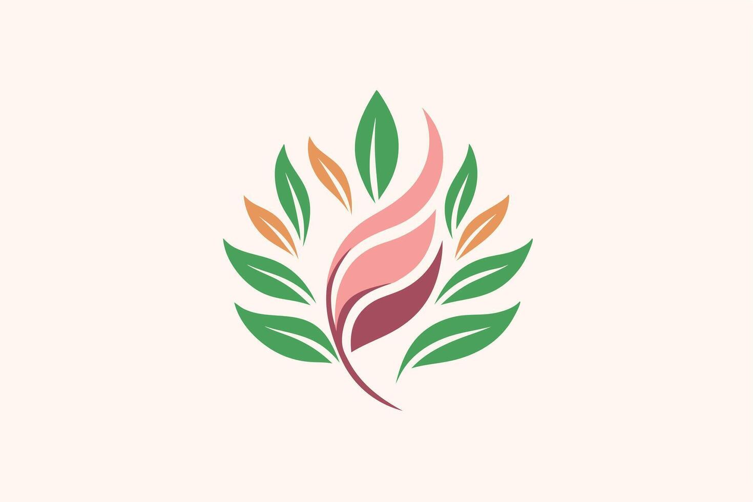 Elegant floral design with leaves in soft colors. vector