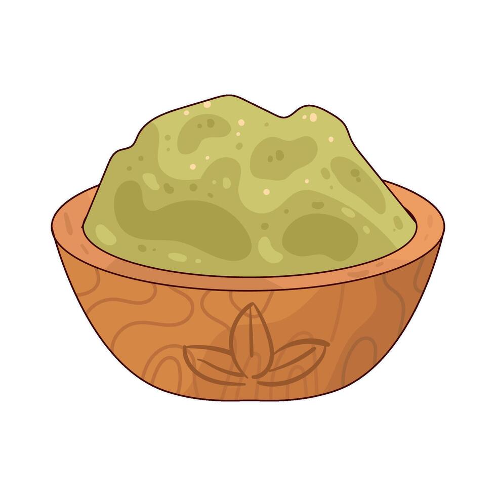 wooden mortar illustration vector