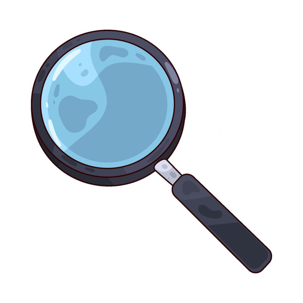 black magnifying glass vector