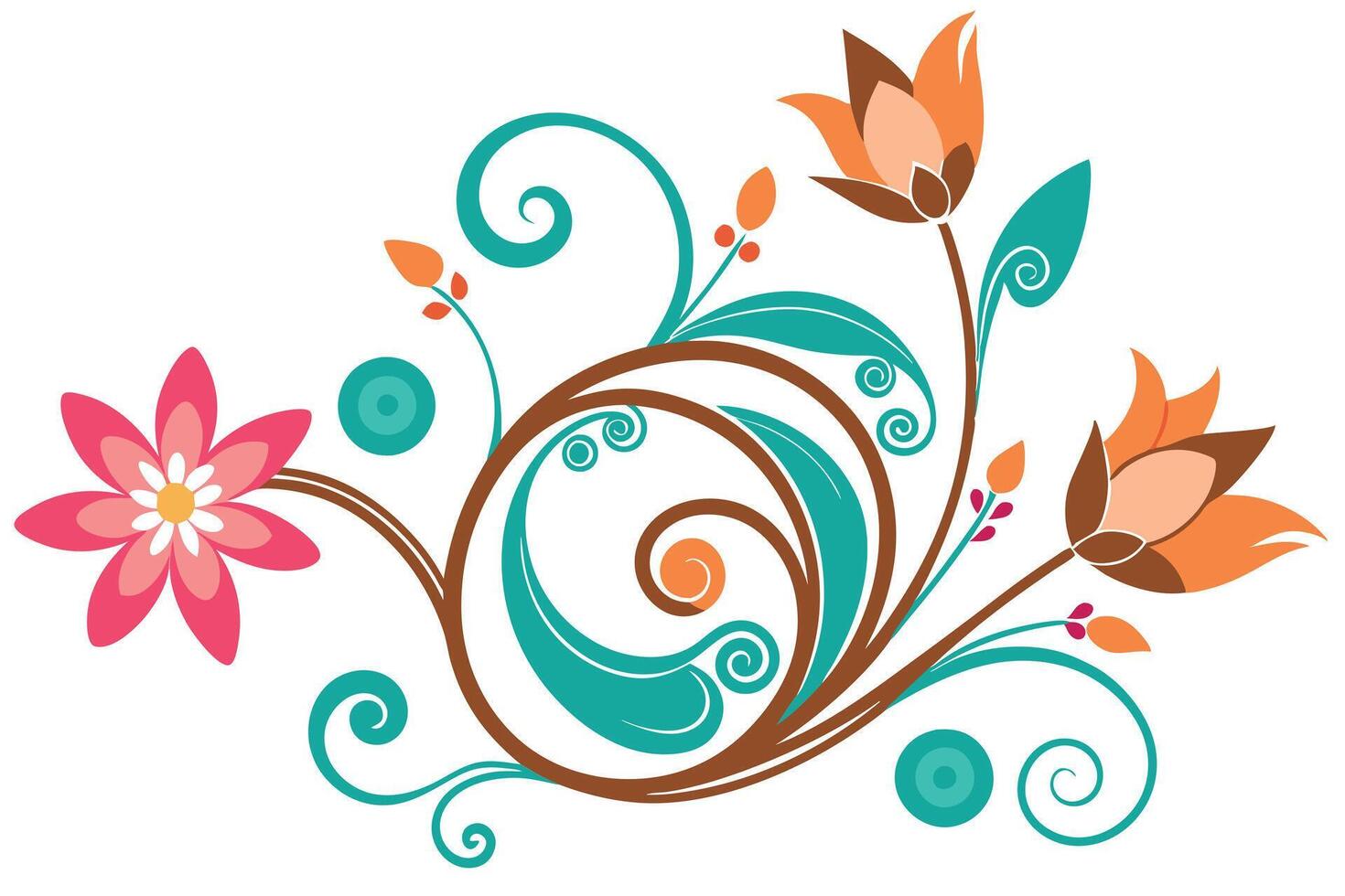 Floral Design in Vibrant Colors vector