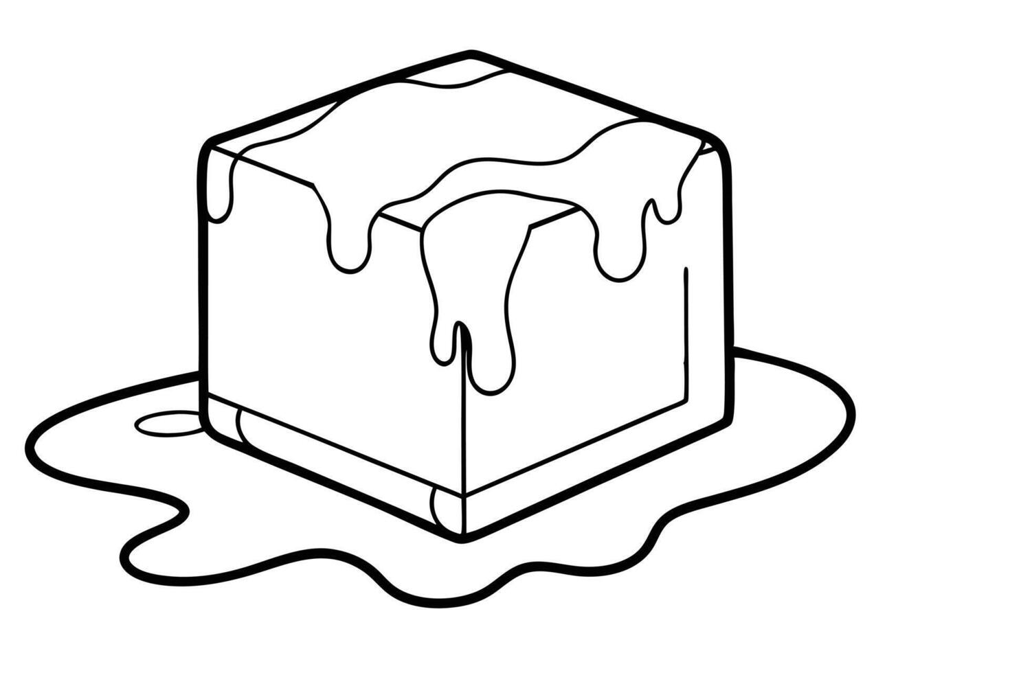 Melting Ice Cube Illustration vector