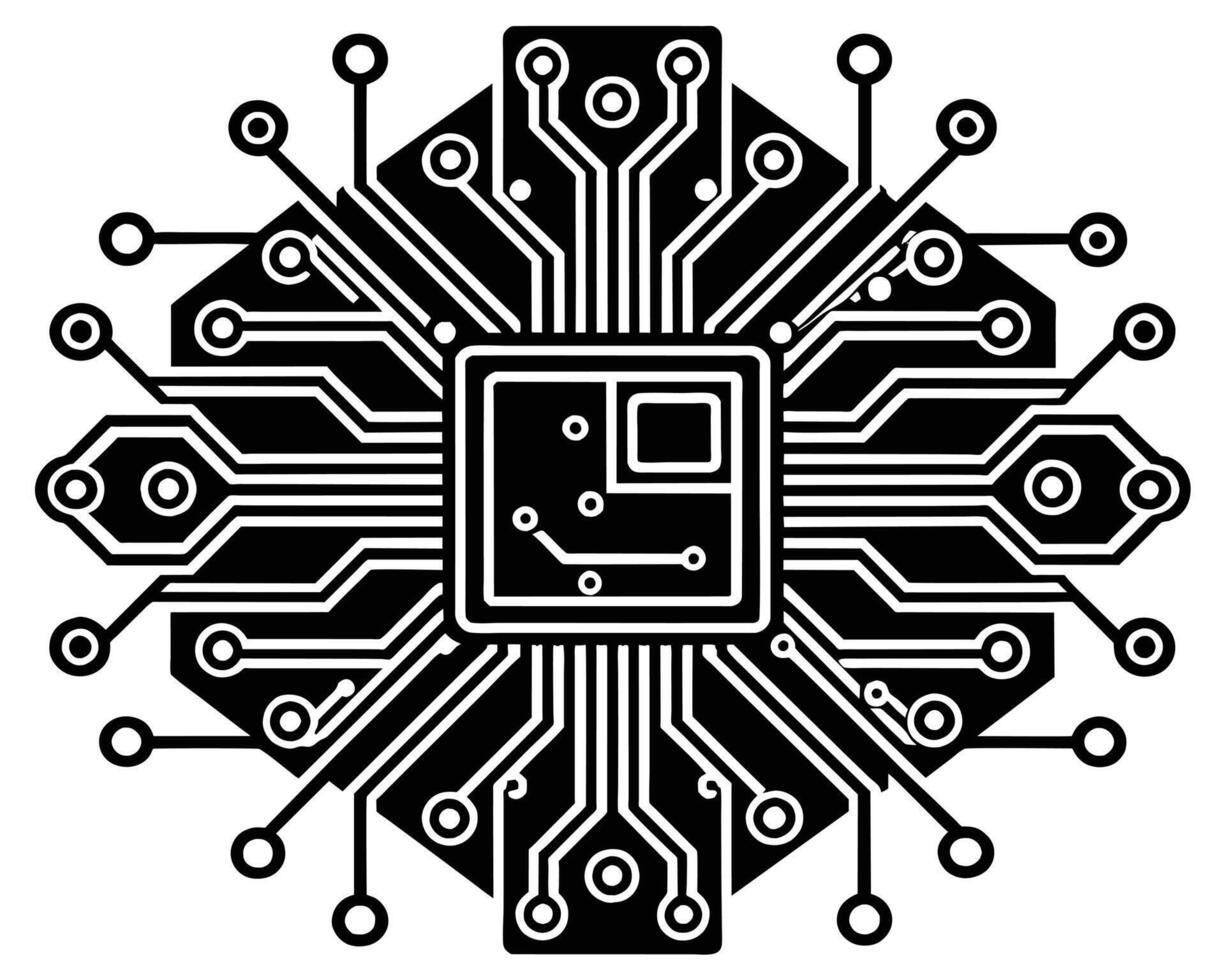 Modern circuit board graphic design vector