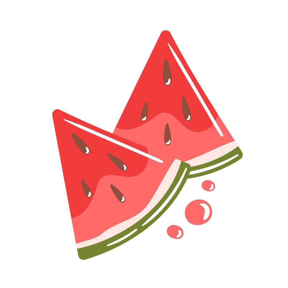 illustration features vibrant watermelon slices, showcasing their juicy red flesh and green rind. Perfect for any occasion or meal, it embodies the essence of summer and delightful flavor. vector