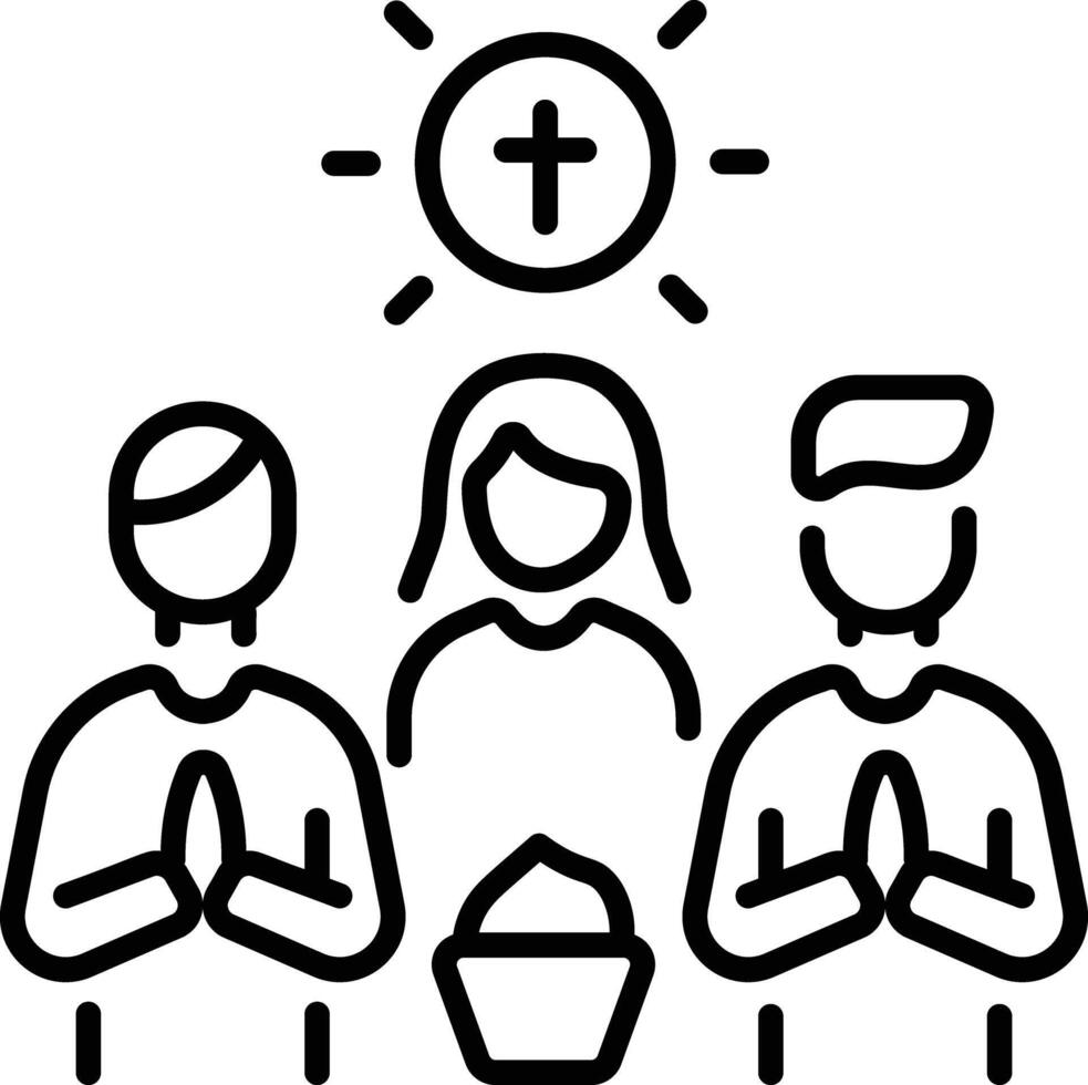 A line style icon showing easter blessing vector